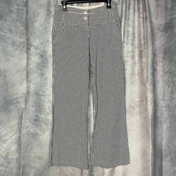 No Boundaries Blue & White Striped Seersucker Flare Pants - size 5 - Picture 1 of 8